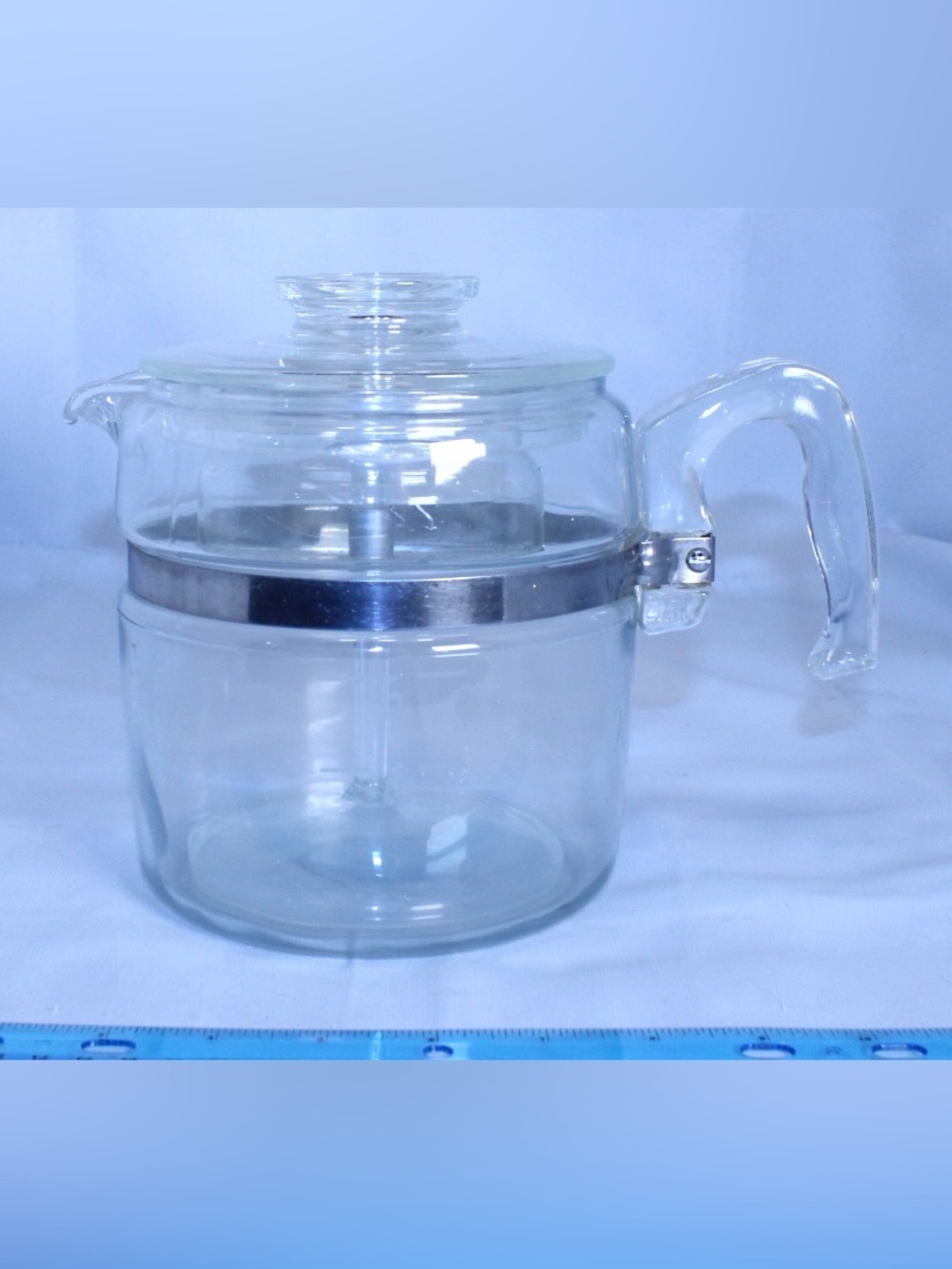 HIGHLY COLLECTABLE Vintage MCM PYREX Glass“Flameware” Stovetop Percolator 7756 B
